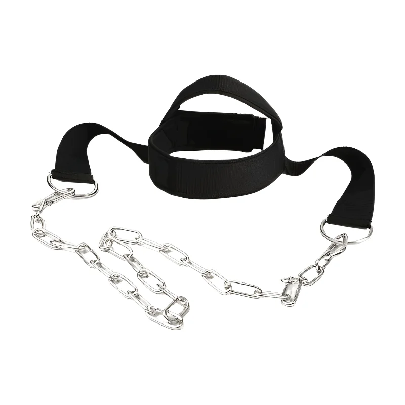 Head Neck Iron ChainTraining Harness Exercise Cervical Spine Strap Adjustable Power Gym Fitness Weight Bearing Cap Socket Device