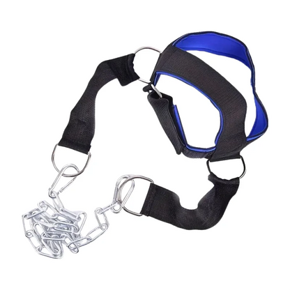 Head Neck Iron ChainTraining Harness Exercise Cervical Spine Strap Adjustable Power Gym Fitness Weight Bearing Cap Socket Device