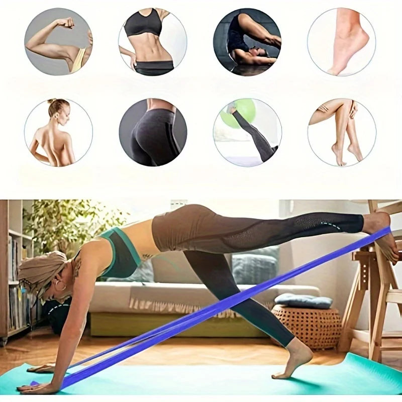 4 Pack Yoga Resistance Bands: TPE Elastic Stretch Bands for Physical Therapy, Fitness, Yoga, Pilates, Rehabilitation, and Stren