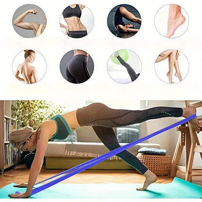 4 Pack Yoga Resistance Bands: TPE Elastic Stretch Bands for Physical Therapy, Fitness, Yoga, Pilates, Rehabilitation, and Stren