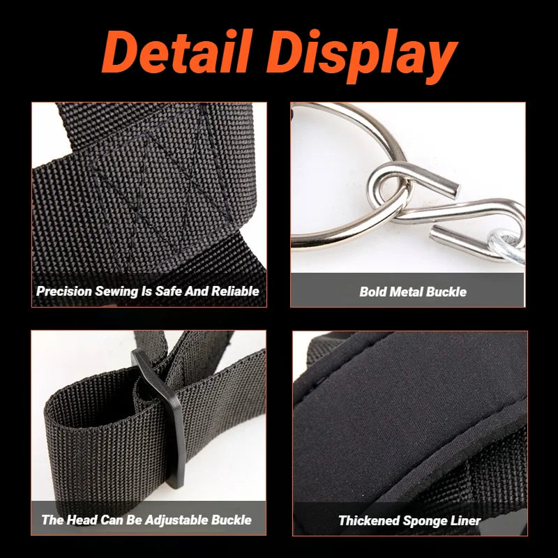 Head Neck Iron ChainTraining Harness Exercise Cervical Spine Strap Adjustable Power Gym Fitness Weight Bearing Cap Socket Device