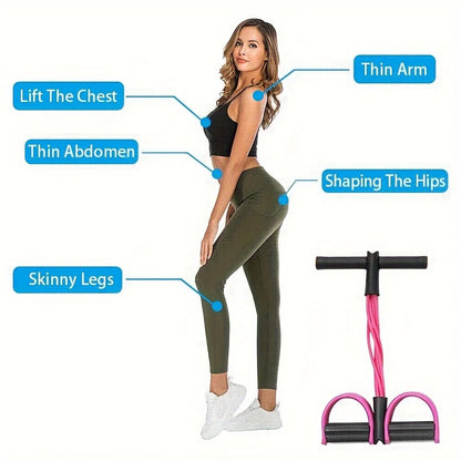 6-Tube Resistance Band, Multi-Functional Elastic Yoga Pull Rope for Arms, Legs, Waist & Abs, Durable Latex Fitness Equipment