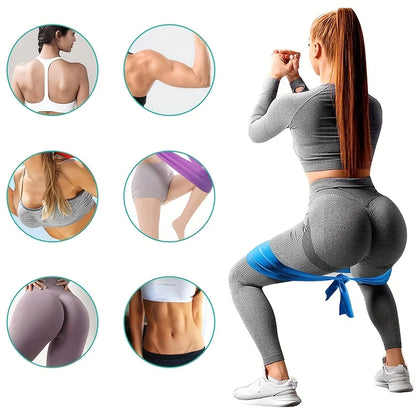 4 Pack Yoga Resistance Bands: TPE Elastic Stretch Bands for Physical Therapy, Fitness, Yoga, Pilates, Rehabilitation, and Stren