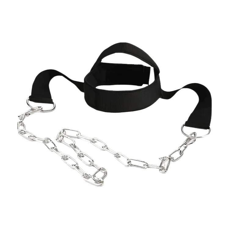 Head Neck Iron ChainTraining Harness Exercise Cervical Spine Strap Adjustable Power Gym Fitness Weight Bearing Cap Socket Device
