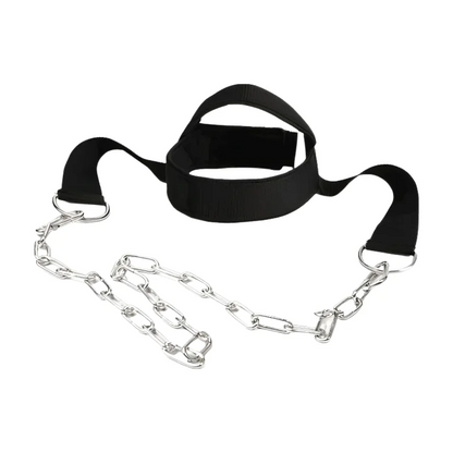 Head Neck Iron ChainTraining Harness Exercise Cervical Spine Strap Adjustable Power Gym Fitness Weight Bearing Cap Socket Device