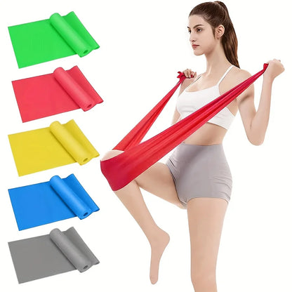4 Pack Yoga Resistance Bands: TPE Elastic Stretch Bands for Physical Therapy, Fitness, Yoga, Pilates, Rehabilitation, and Stren