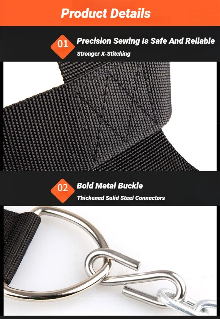 Head Neck Iron ChainTraining Harness Exercise Cervical Spine Strap Adjustable Power Gym Fitness Weight Bearing Cap Socket Device