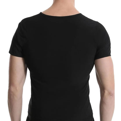 1pcs Sauna Sweat Suit Shapewear Top Short Sleeves Men  Performance T-Shirt Comfortable Workout Tee Men's Body