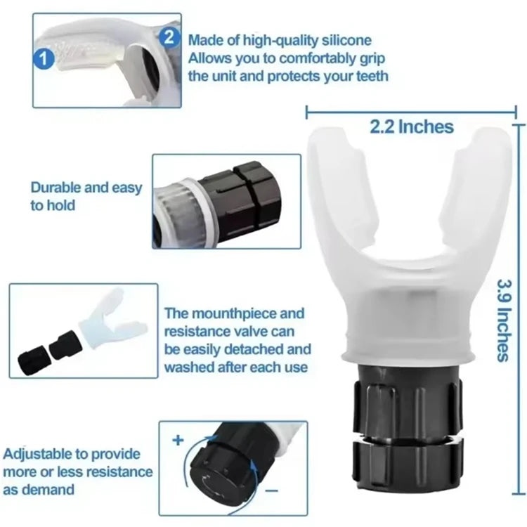 Silicone Respiratory Trainer Lung Ventilator Fitness Equipment High-altitude Respiratory Training Tools for Exercise