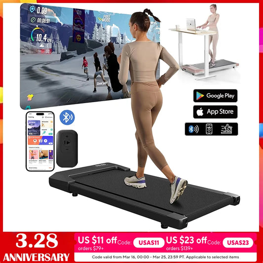 300lbs Treadmill for Home 2.5HP Treadmills Walking Pad LCD Digital Data Display 2in1 Walking Running Fitness Exercise Machine