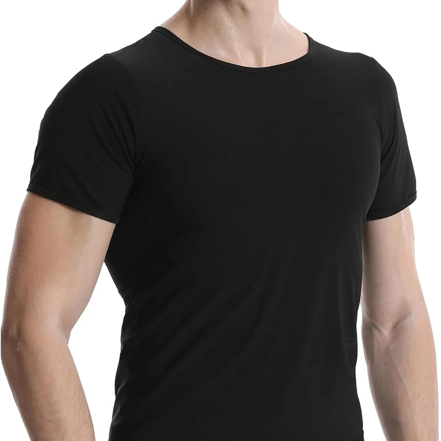 1pcs Sauna Sweat Suit Shapewear Top Short Sleeves Men  Performance T-Shirt Comfortable Workout Tee Men's Body