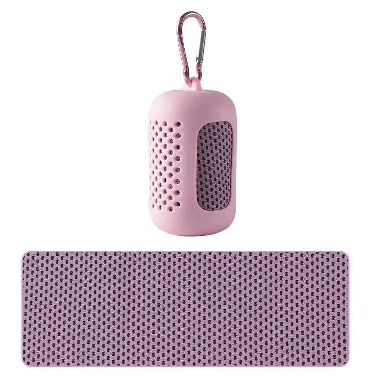 Portable Circular Silicone Wrapped Cold Towel Cooling Towel Quick Drying Polyester Fiber Towels Beach Accessories Sport Fitness