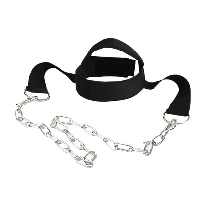 Head Neck Iron ChainTraining Harness Exercise Cervical Spine Strap Adjustable Power Gym Fitness Weight Bearing Cap Socket Device