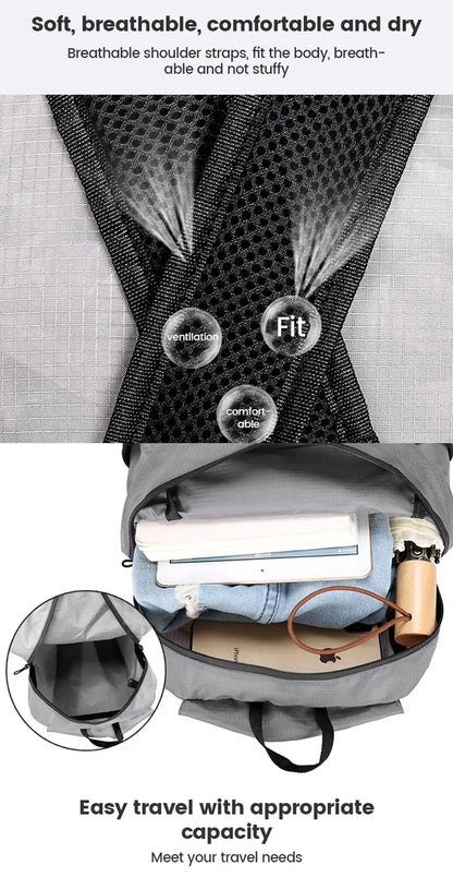 Outdoor Hiking Bag 20L Lightweight Portable Backpack Foldable Waterproof Folding Ultralight Pack for Women Men Travelling Hiking